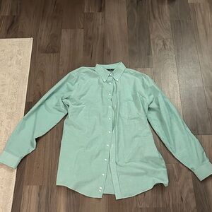 Stafford Mint Green Casual Button-Down Shirt